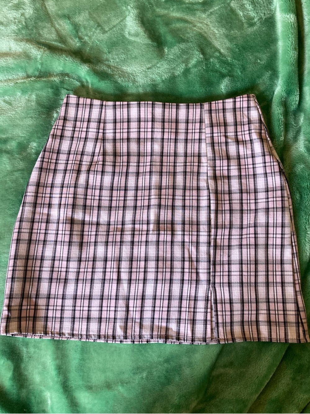 Pink Plaid Skirt